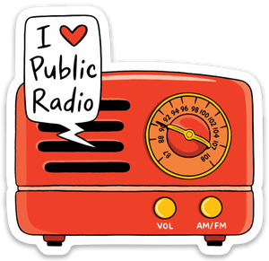 I Love Public Radio Sticker - Indie Indie Bang! Bang!
