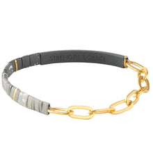 Load image into Gallery viewer, Good Karma Ombre Chain Bracelet in Charcoal &amp; Gold - Strength &amp; Grace - Indie Indie Bang! Bang!