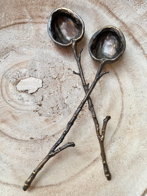 Michael Michaud - Antiqued Walnut Spoons (2 piece set) - Indie Indie Bang! Bang!