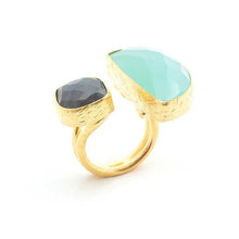 Load image into Gallery viewer, Halfmoon Double Stone Ring - Indie Indie Bang! Bang!