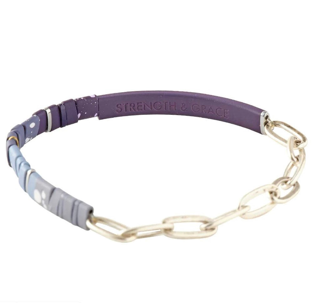 Good Karma Ombre Chain Bracelet in Midnight and Silver - Strength & Grace - Indie Indie Bang! Bang!