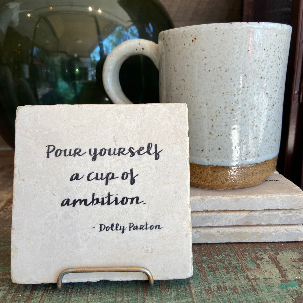 Dolly Parton Quote Marble Coaster - Indie Indie Bang! Bang!