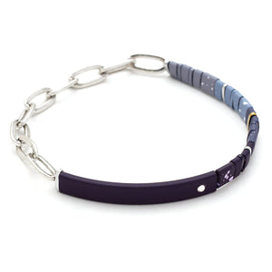 Good Karma Ombre Chain Bracelet in Midnight and Silver - Strength & Grace - Indie Indie Bang! Bang!