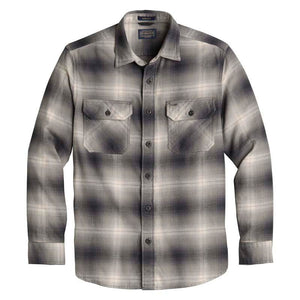Light Grey Melange Ombre Plaid Double Cloth Shirt