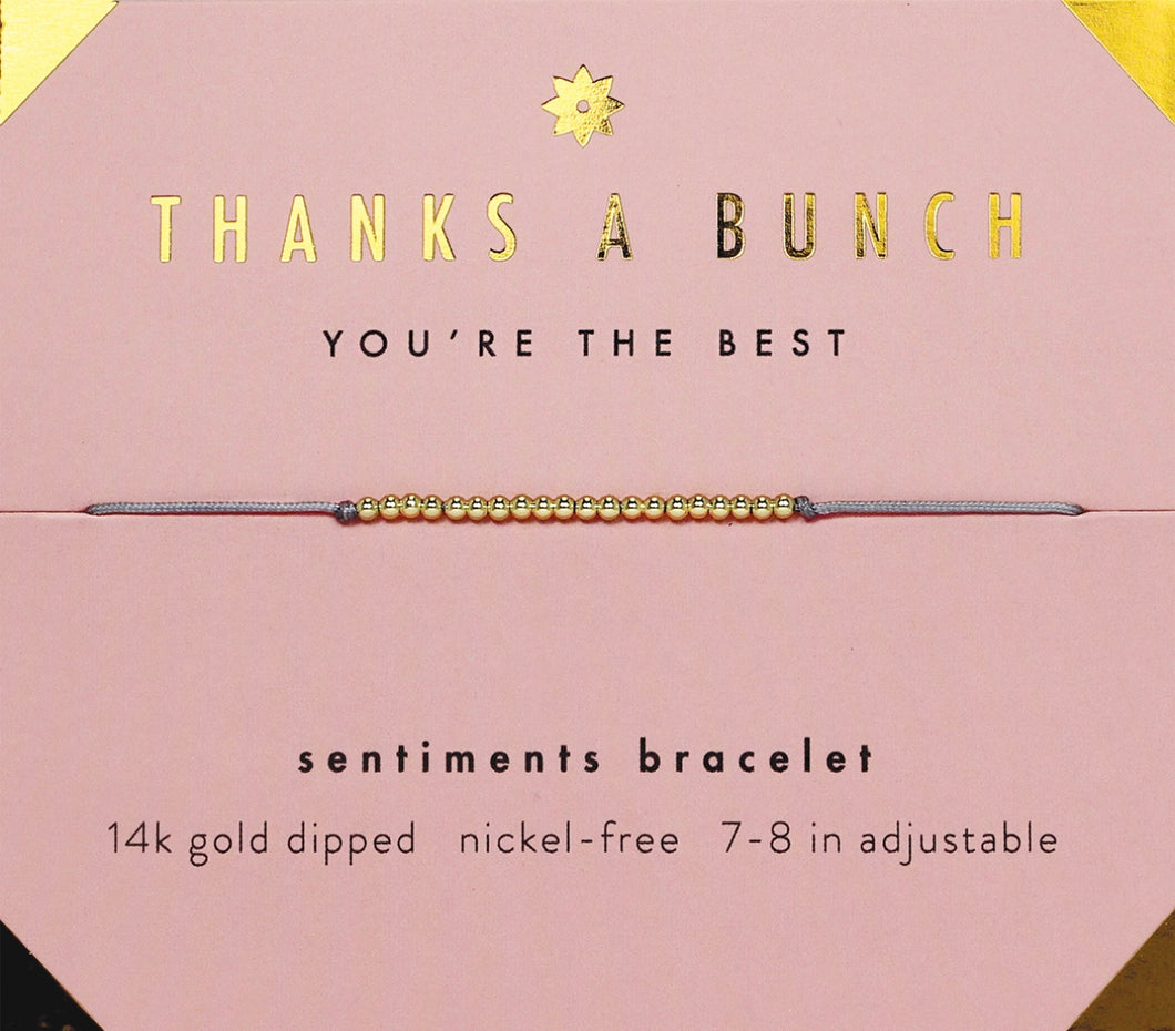Sentiment Bracelet * Thanks A Bunch - Indie Indie Bang! Bang!