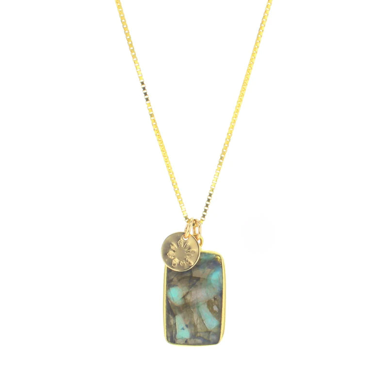 Gold Aslan Necklace with Labradorite - Indie Indie Bang! Bang!