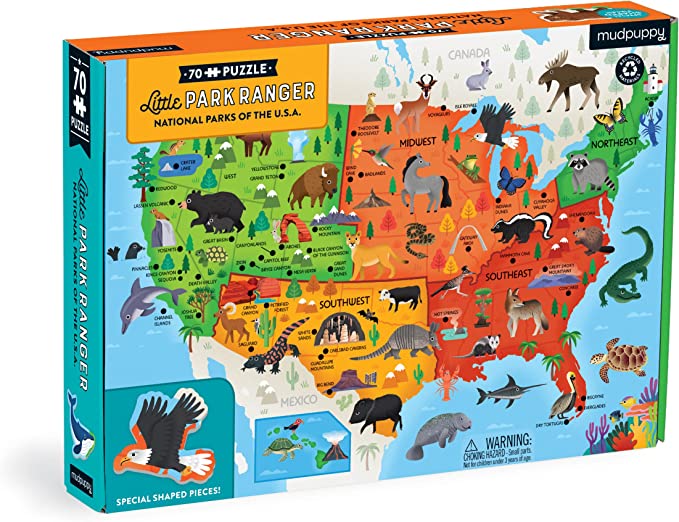 Little Park Ranger National Parks Map of The U.S.A. Geography Puzzle - Indie Indie Bang! Bang!