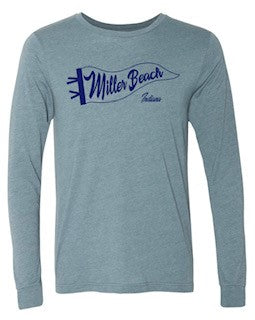 Miller Beach Flag Long Sleeve Shirt Denim Blue - Indie Indie Bang! Bang!