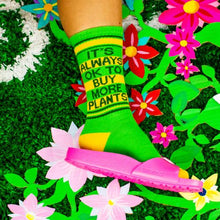 Load image into Gallery viewer, It&#39;s Always OK to Buy More Plants Socks - Indie Indie Bang! Bang!