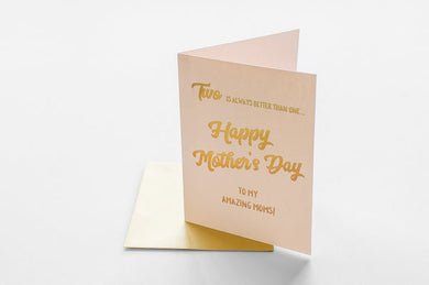Two Is Better Than One - Mother's Day Card - Indie Indie Bang! Bang!