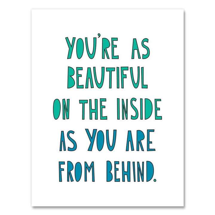 Your as Beautiful on the inside Card - Indie Indie Bang! Bang!
