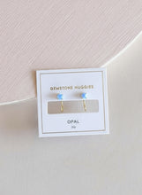 Load image into Gallery viewer, Gold Opal Huggie Earrings - Indie Indie Bang! Bang!