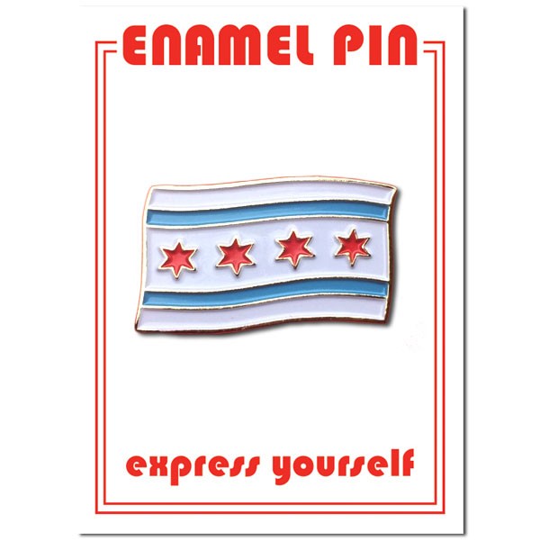 Chicago Enamel Flag Pin - Indie Indie Bang! Bang!