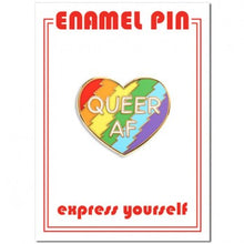 Load image into Gallery viewer, Queer AF Enamel Pin - Indie Indie Bang! Bang!