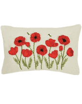 Poppy & Bee Ribbon Embroidered Pillow - Indie Indie Bang! Bang!