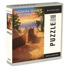 Indiana Dunes National Park Geometric 1000 Piece Puzzle Sunset/Beach - Indie Indie Bang! Bang!