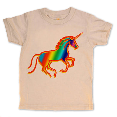 Rainbow Unicorn - Natural Organic Tee - Indie Indie Bang! Bang!