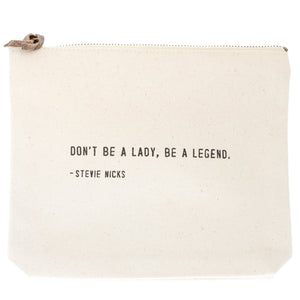 Be a Legend - Stevie Nicks Canvas Zip Bag - Indie Indie Bang! Bang!