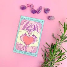 Load image into Gallery viewer, Sow the Magic Lavender Lovers Tarot Seed Packet - Indie Indie Bang! Bang!