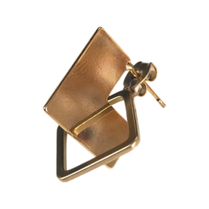 Gold Double Dimension Square Earrings - Indie Indie Bang! Bang!