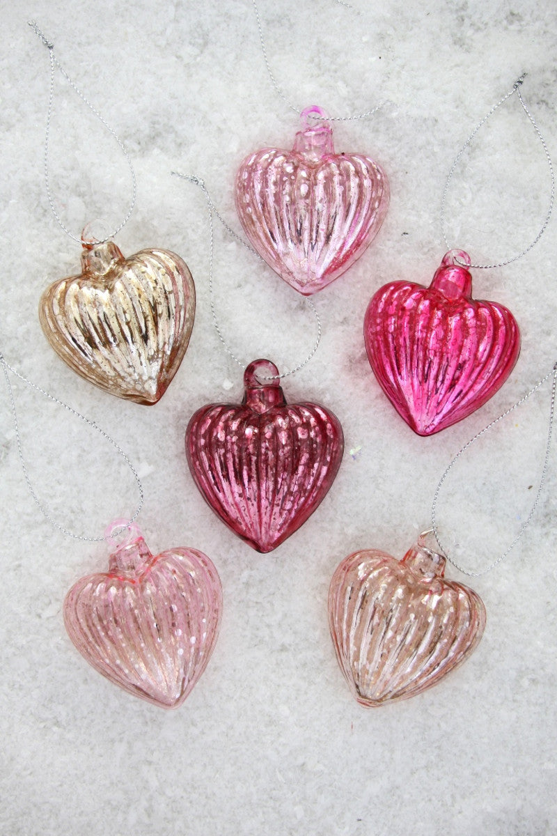 Small Striped Heart Ornament Assorted Colors - Indie Indie Bang! Bang!