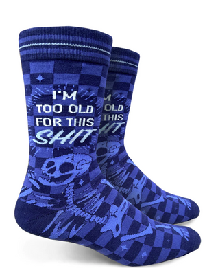 I'm Too Old for This Shit Men's Crew Socks - Indie Indie Bang! Bang!
