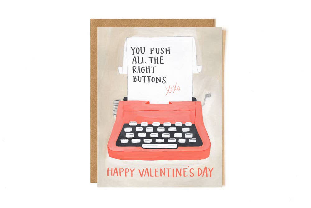 Valentine Typewriter Card - Indie Indie Bang! Bang!