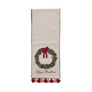 Cotton Printed Table Runner "Merry Christmas" - Indie Indie Bang! Bang!